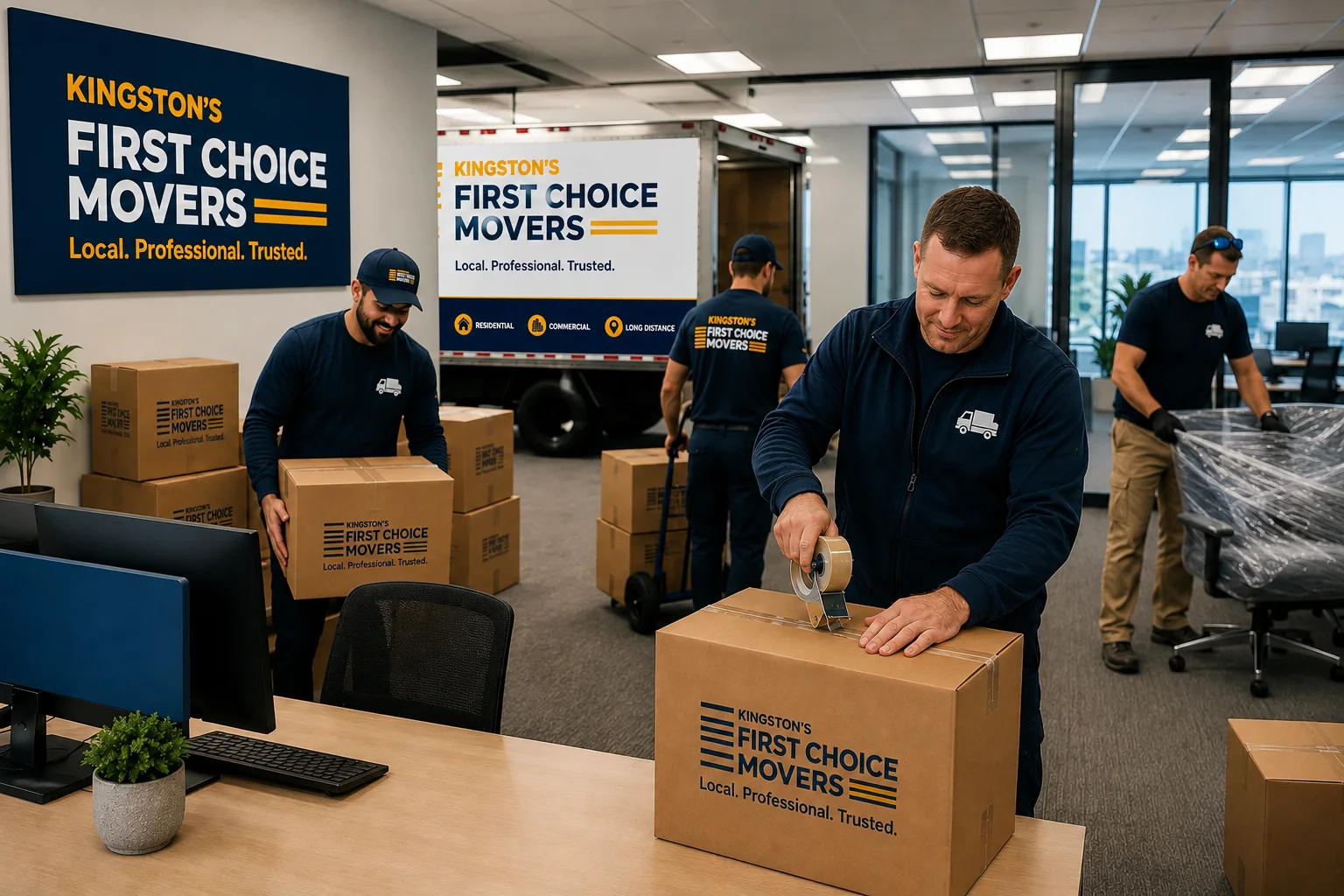 Crew and truck for Commercial Moving